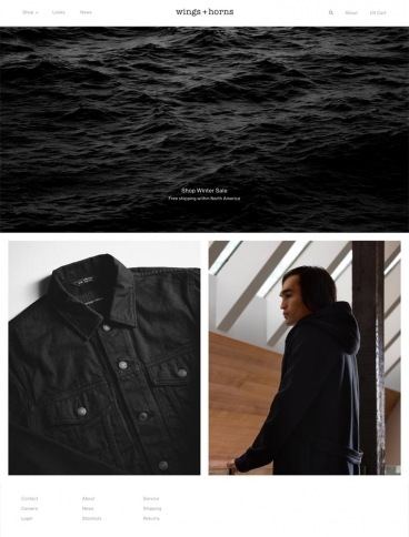 eCommerce website: Wings + Horns
