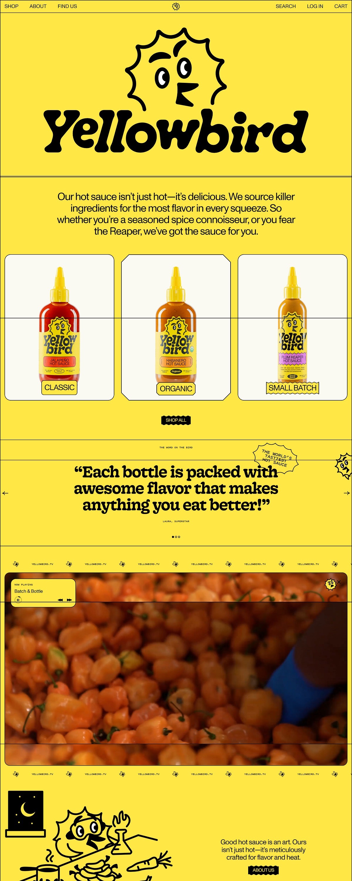 eCommerce website: Yellowbird
