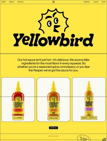 eCommerce website: Yellowbird