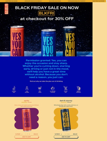 eCommerce website: Yes You Can Drinks