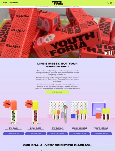 eCommerce website: Youthforia
