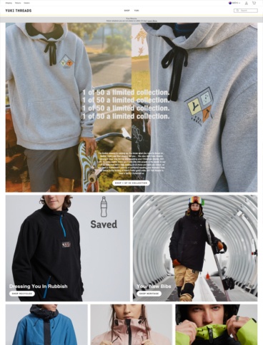 eCommerce website: Yuki Threads