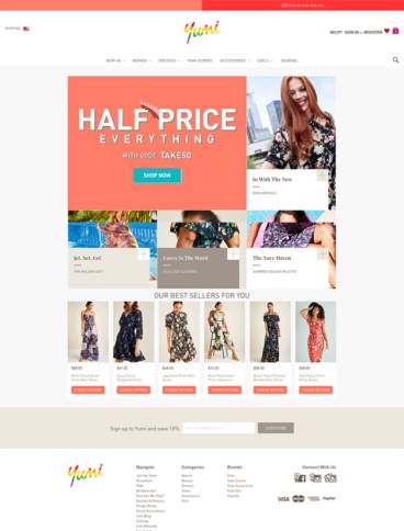 eCommerce website: Yumi