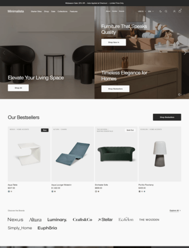 eCommerce website template: Minimalista