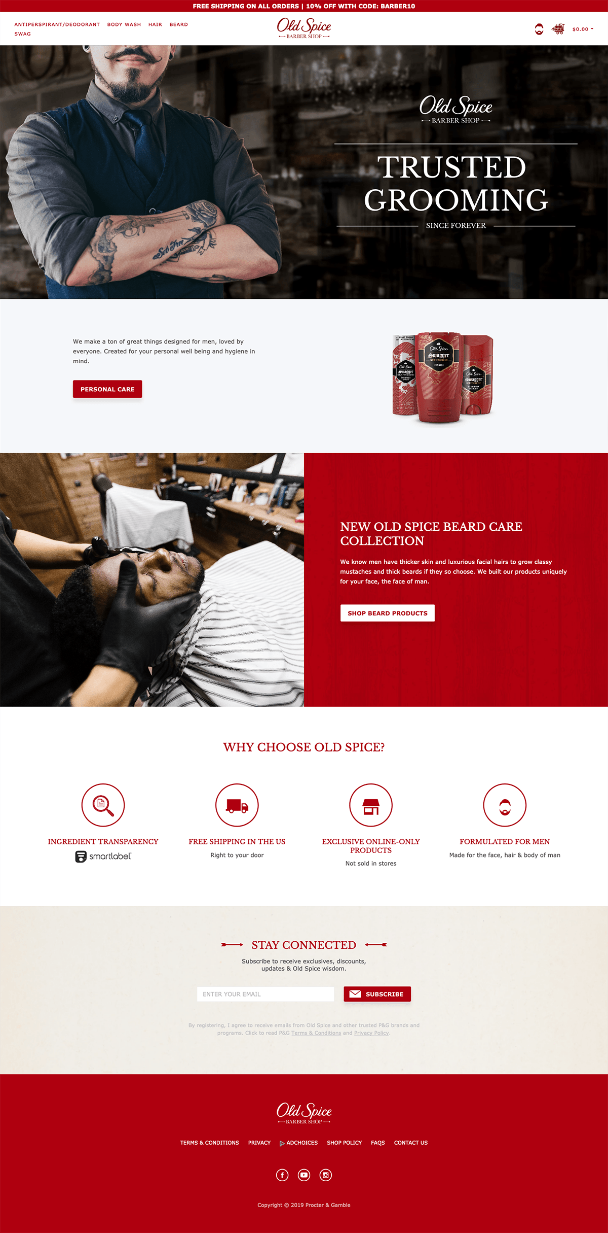 eCommerce website: Old Spice